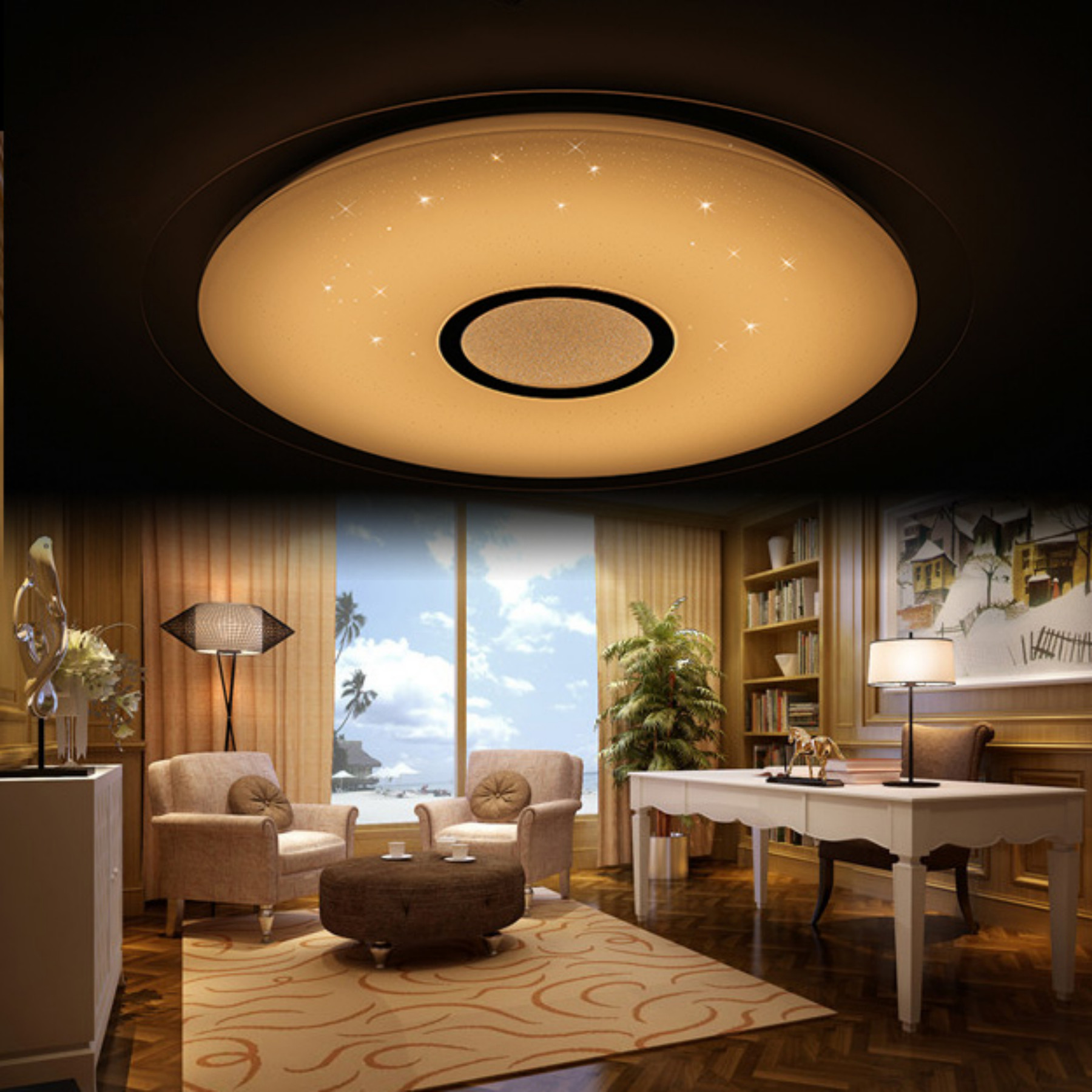 Smart Stylish Remote Control Ceiling Light , Wireless Light Fixtures For Ceilings